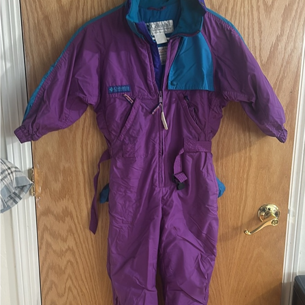 Vintage Purple and Teal Snowsuit